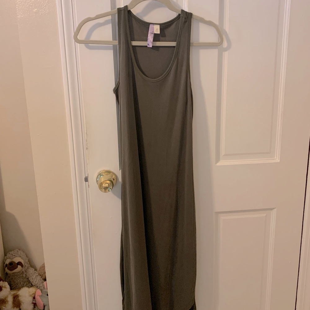 Soft olive green maxi dress